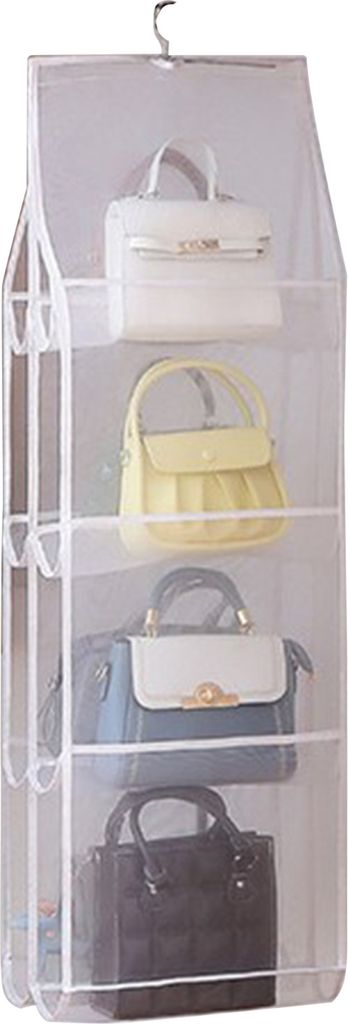 Staubdichter, durchsichtiger Handtaschen-Organizer mit Hakendesign, 6/8 Taschen, zum Aufhängen von Geldbörsen und Handtaschen, Haushaltsbedarf