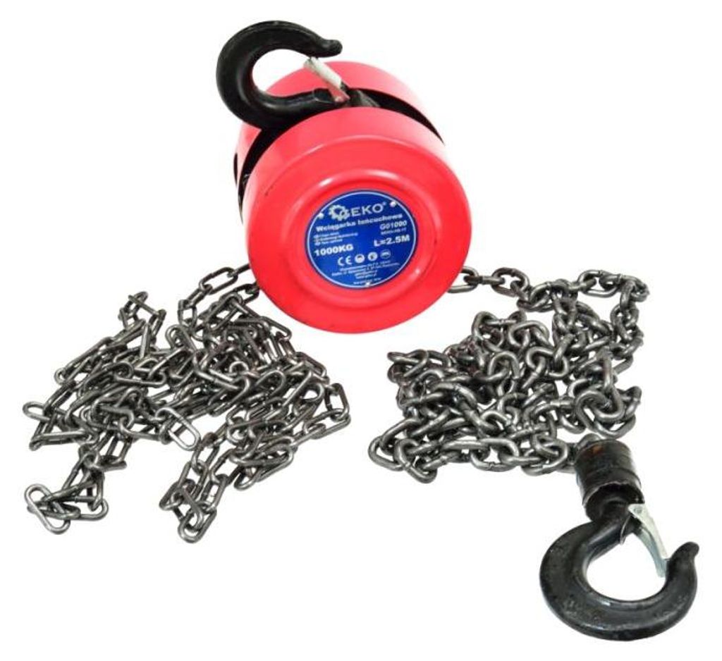 GEKO | Kettenzug handseilwinde, 1000 kg, 2,5 m, Hebezug, Produktbild 