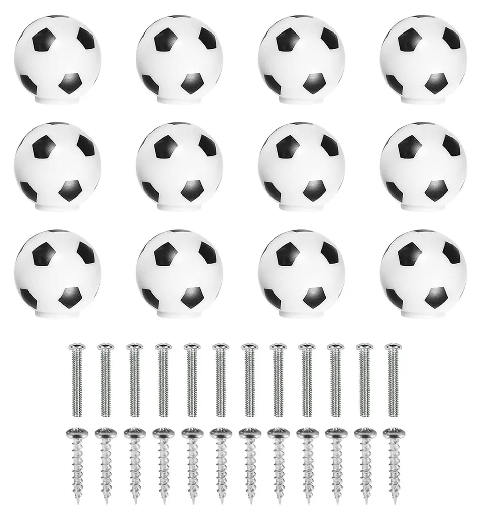 Lot de boutons de placard football résistants en ABS pour commode
