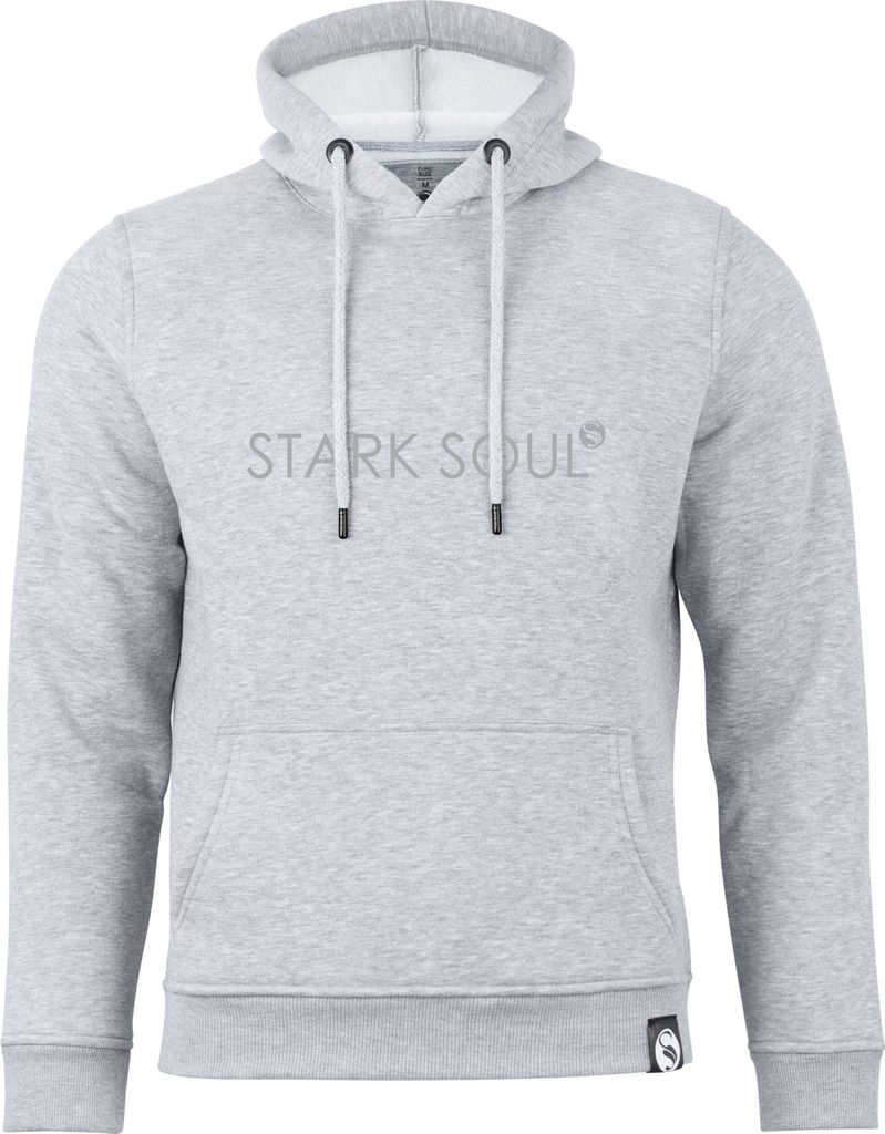 Hoodie "Ton-in-Ton"-Print - Kapuzenpullover - innen angeraut - Grau-Melange - L