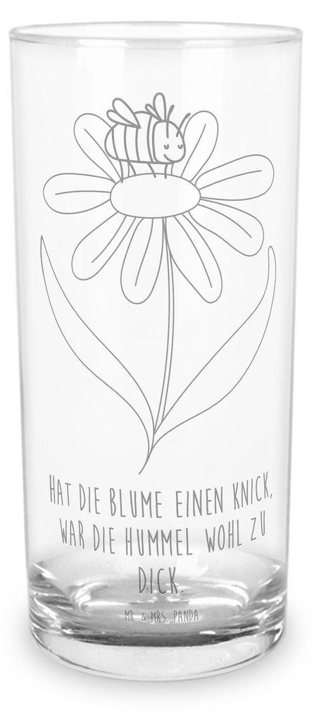 Mr. & Mrs. Panda Tumbler Hummel Blume 400 ml - Transparent - Geschenk, Wespe, Natur, Hummeln, Cocktailglas, Glas, Wasserglas, Longdrinkglas, Lustig...