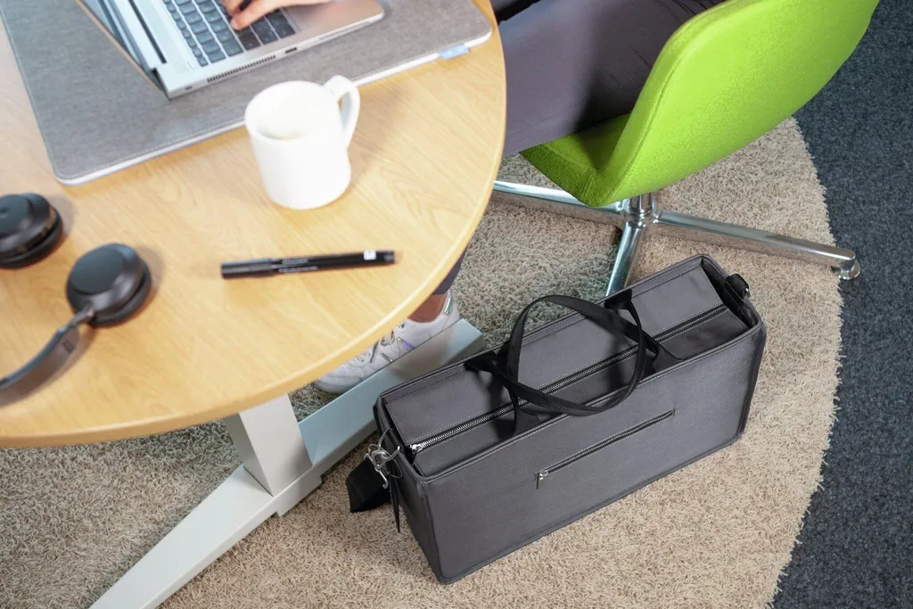 Sacoche de bureau partagé Sigel BA413 en feutre RPET gris format L - 13