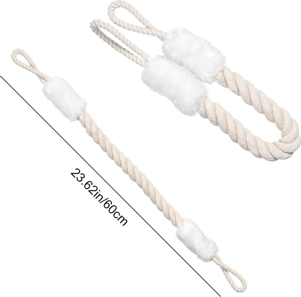 Türkoord Klemmenschutz Türstopper Griff Baumwolle für Haustiere und Kinder - Fingerschutz - Stoff Türband 60 cm weiß 2 Stück