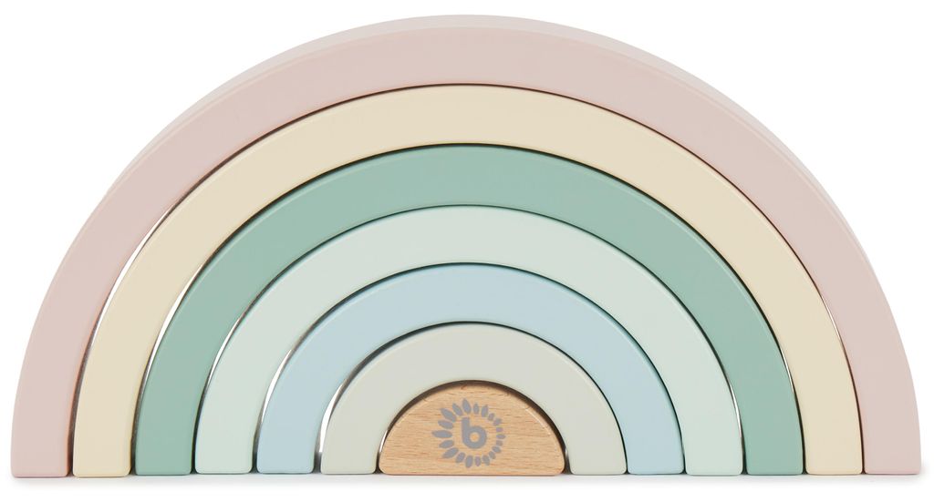 Bieco ontwikkelingsspeelgoed voor baby's: houten regenboog Productafbeelding 