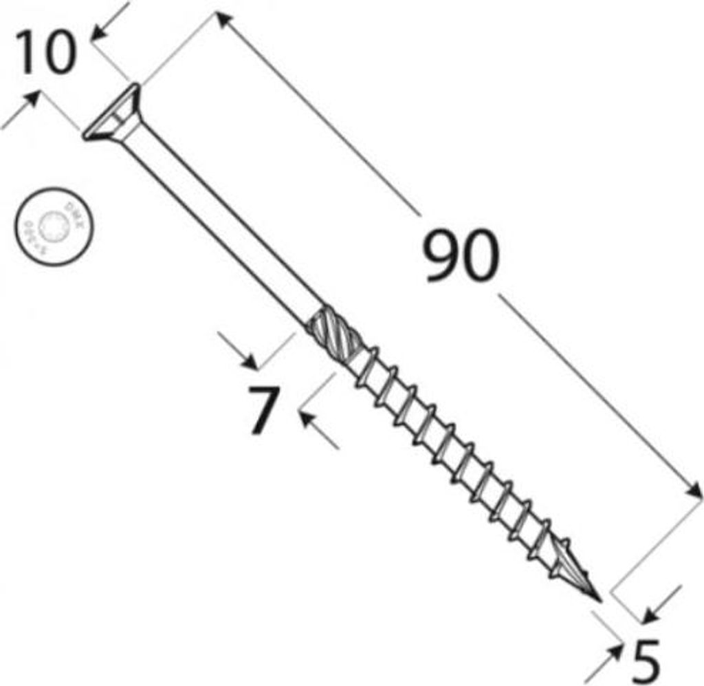 DMX - Viti da costruzione per legno con testa svasata CS - Immagine del prodotto 