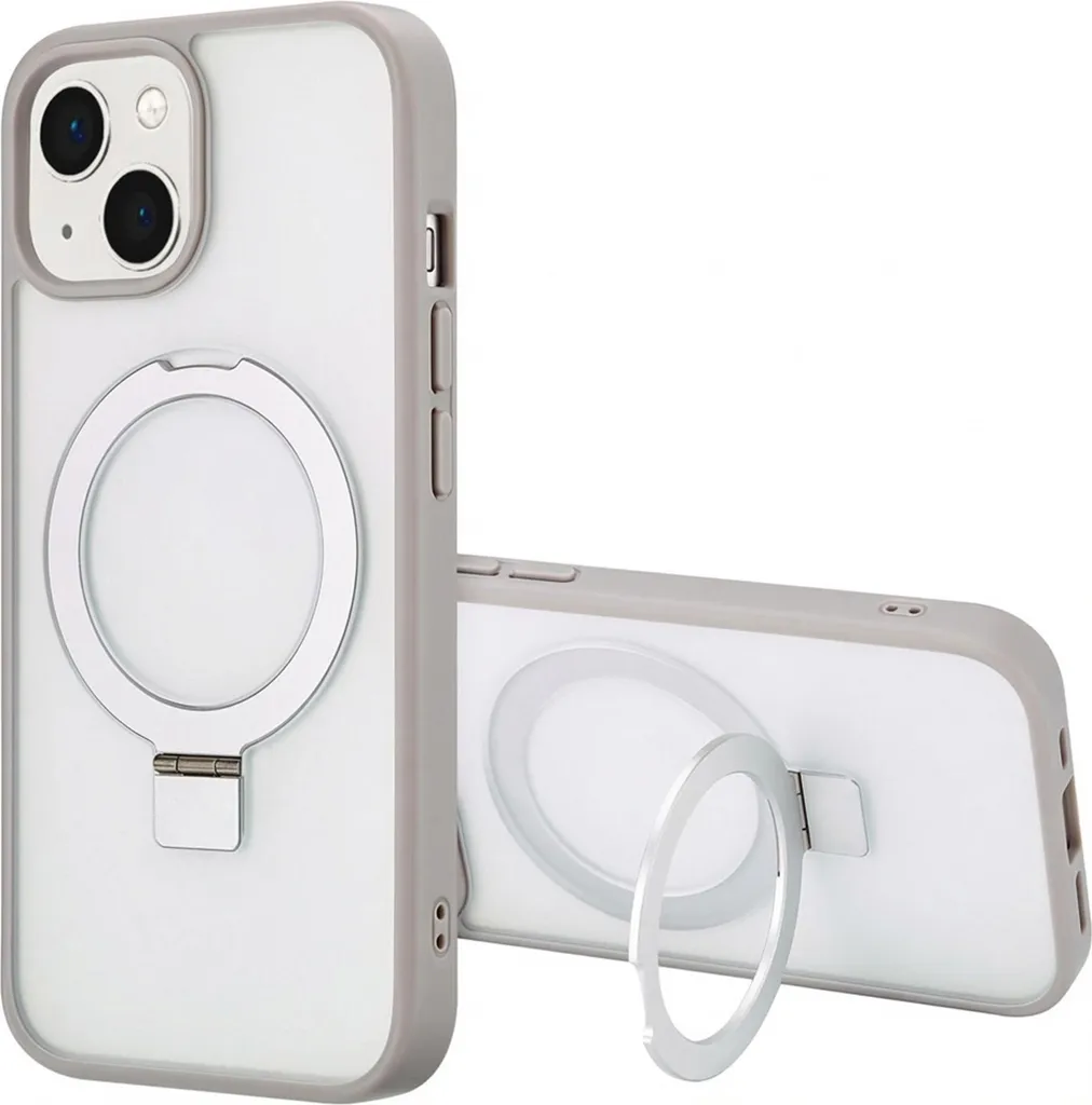 Proteggi il tuo iPhone 15 con Accezz Ring Stand MagSafe Grigio