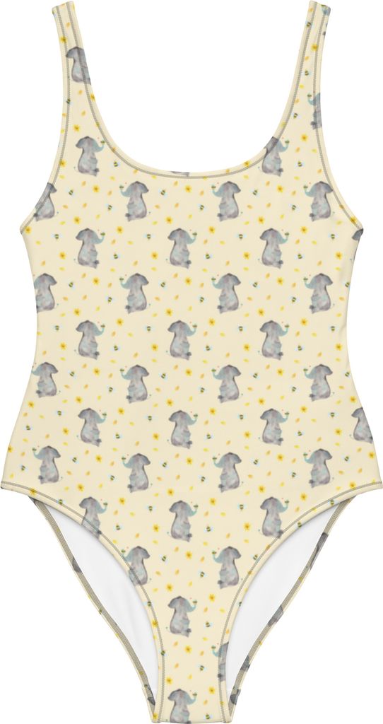 Mr. & Mrs. Panda Shape-Badeanzug Elefant Biene Größe XS - Gelb - Geschenk, Hochzeitsgeschenk, Swimsuit, Lustige Sprüche, Liebe, Bademode, Damen-...