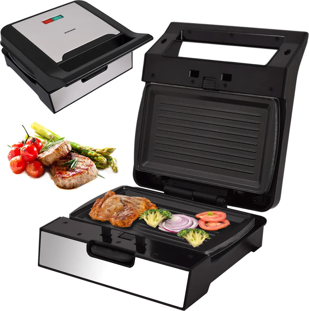 Gril de table pour viandes et paninis Gusto à plaques interchangeables