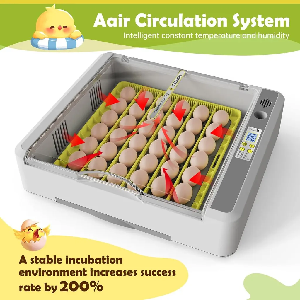 Incubateur d'œufs automatique 36 Digital Clear avec prise EU et LED