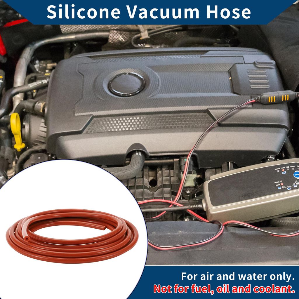 Silikon-Vakuumschlauch für Automobil-Vakuumsysteme Hochtemperatur 33Ft 1/8" 3mm ID 2,5mm Dicke 1 Stück Rot