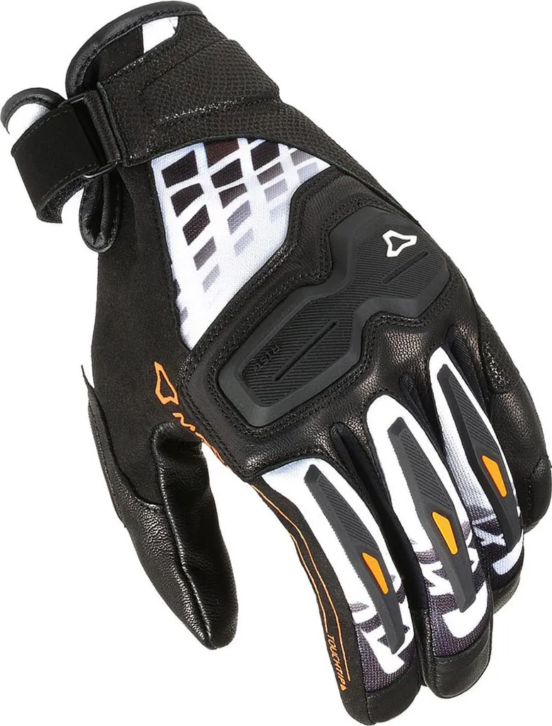 Gants de moto coqués Macna Haros coloris sport orange noir en 2XL