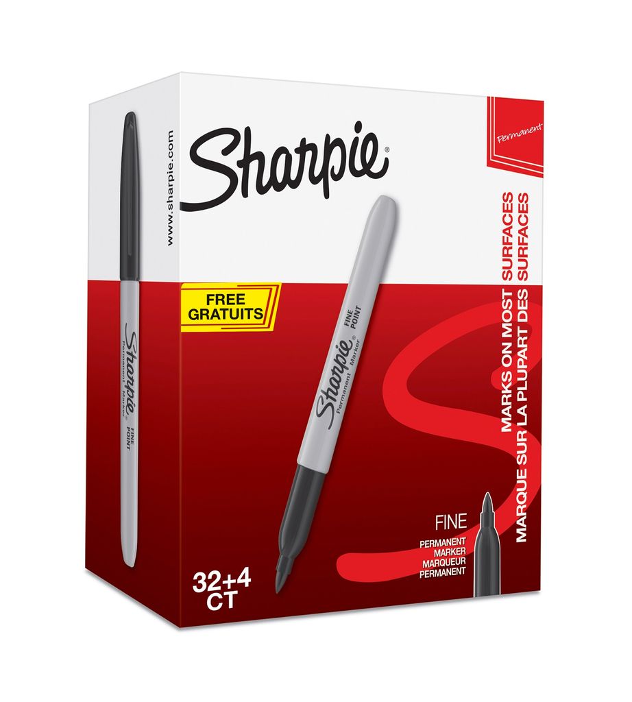 Sharpie Permanent Marker | Marker Stifte mit feiner Spitze | schwarz | 36er Set