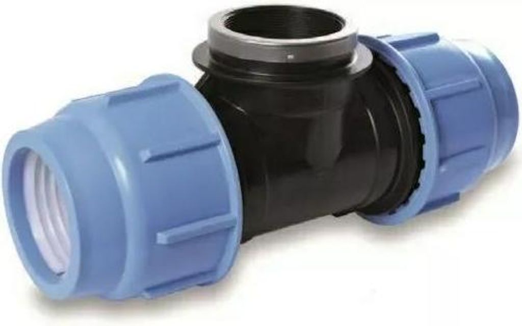 PE-T-Stück mit Gewinde 63-2' F-63 BLUE SEAL PN16