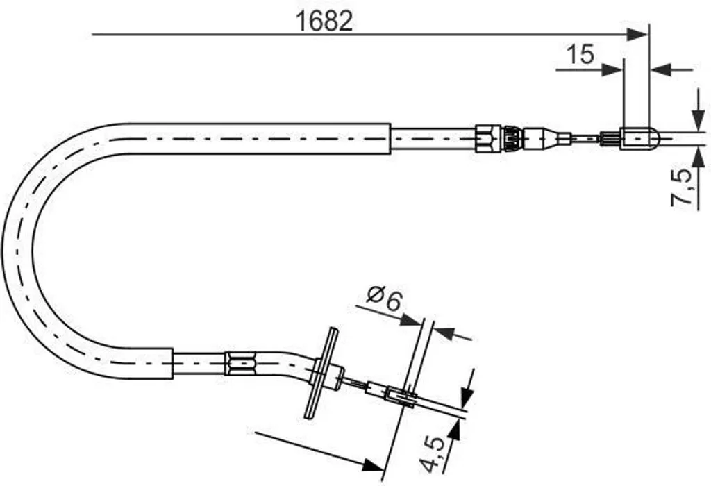 Câble de frein à main Bosch 1 987 477 703 pour Sprinter W901 W902 W904