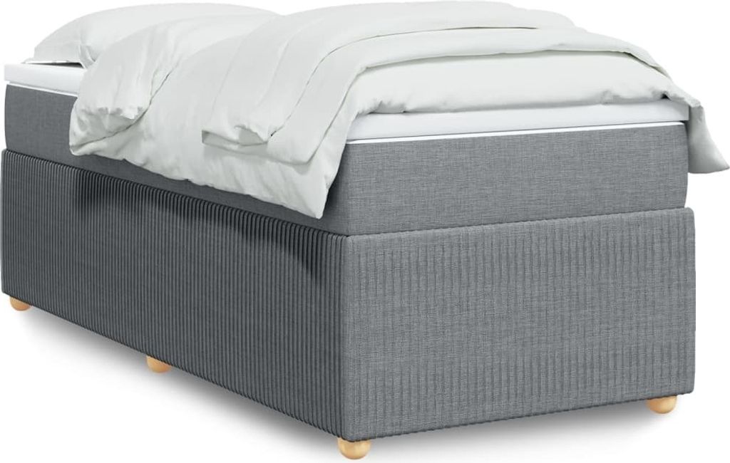 Maison Exclusive - Boxspringbett mit Matratze Hellgrau 80x200 cm Stoff