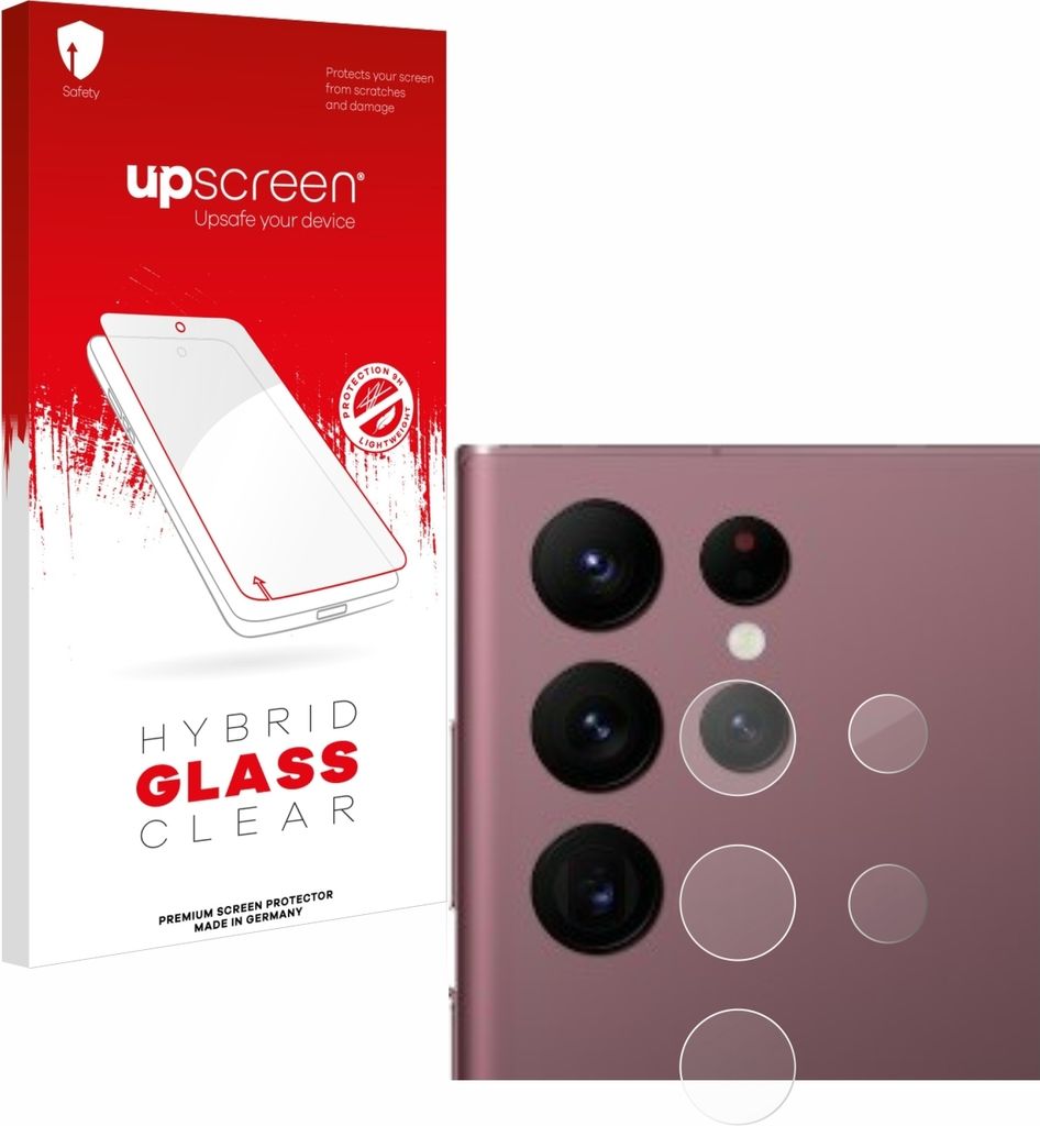 upscreen Schutzglas für Samsung Galaxy S22 Ultra 5G Enterprise Edition (NUR Kameraschutz) Schutzfolie Panzer Folie Glas Display Schutz klar