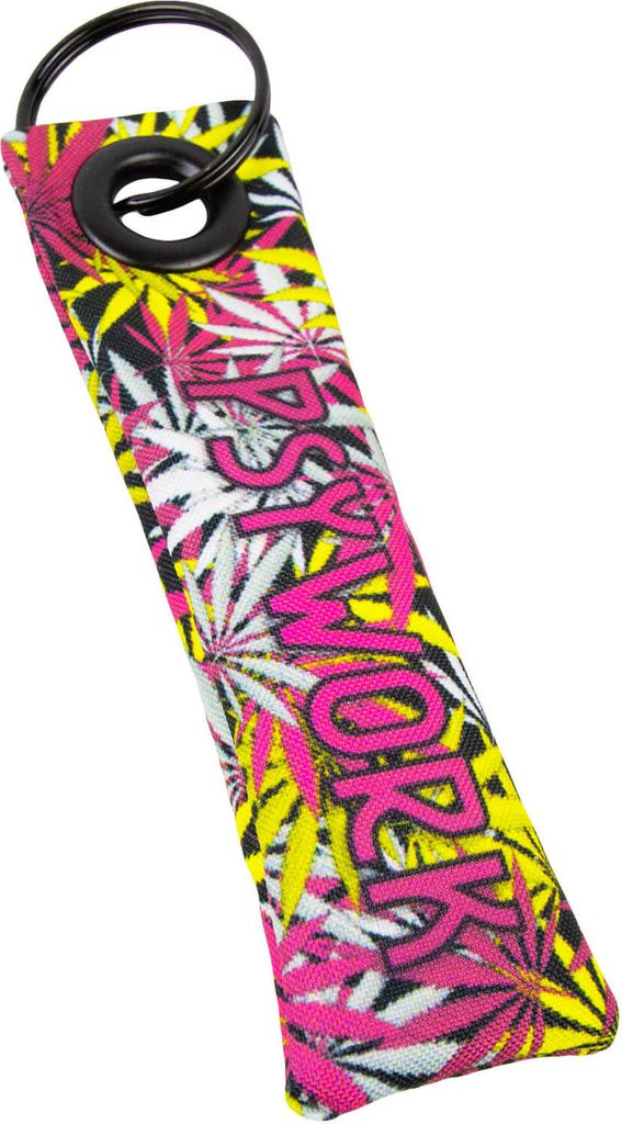 PSYWORK Schwarzlicht Schlüsselanhänger Neon "Sweed Weed"
