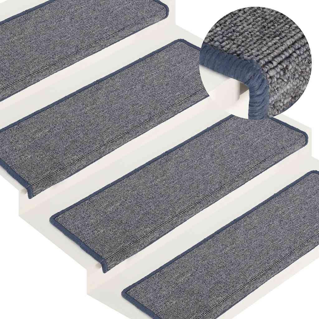 vidaXL Stufenmatten 30 Stk. 65 x 21 x 4 cm Hellgrau und Blau Rechteckiger Rand