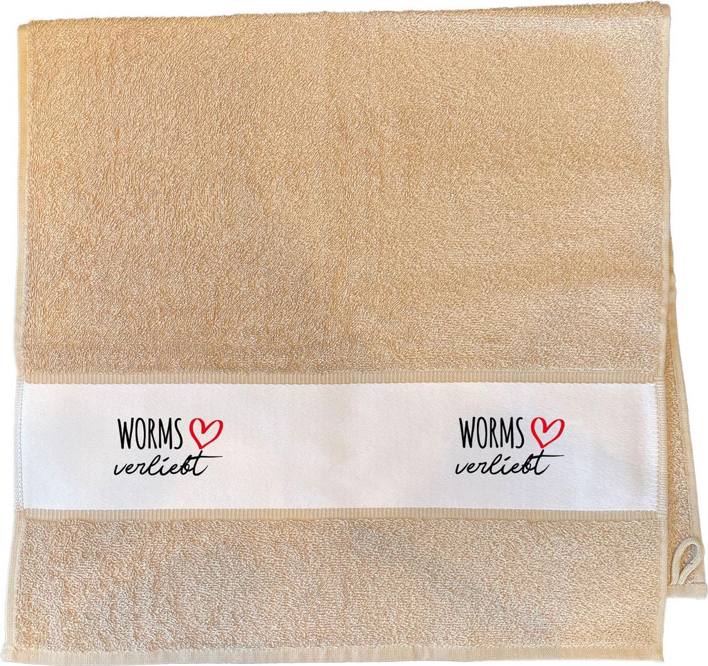 Huuraa Handtuch Worms verliebt 50x100cm Sand Baumwolle Handtuch Geschenkidee