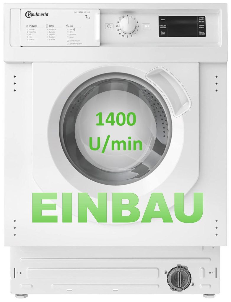 Bauknecht BI WMBG 71483E DE N, Frontlader, 7 kg, B, 72 dB, Produktbild 
