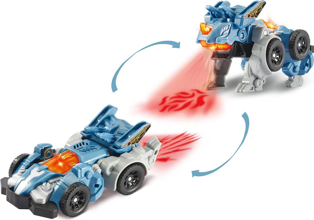 Switch & Go Dinos - Fire Mini Triceratops - 15 cm