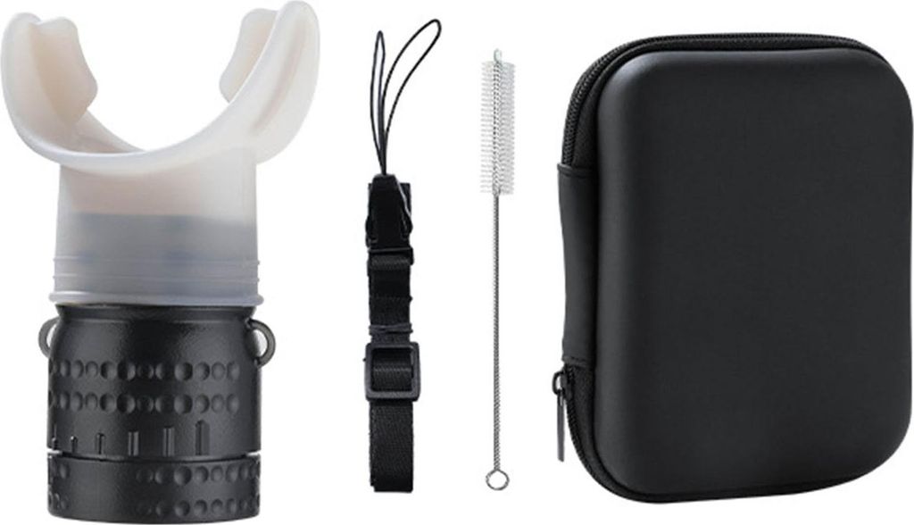 Tragbarer Atemtrainer mit Trageband, einstellbarer Widerstand, für Männer und Frauen, Trainingsgerät für die Mundmuskulatur, Lungenkapazität, ...