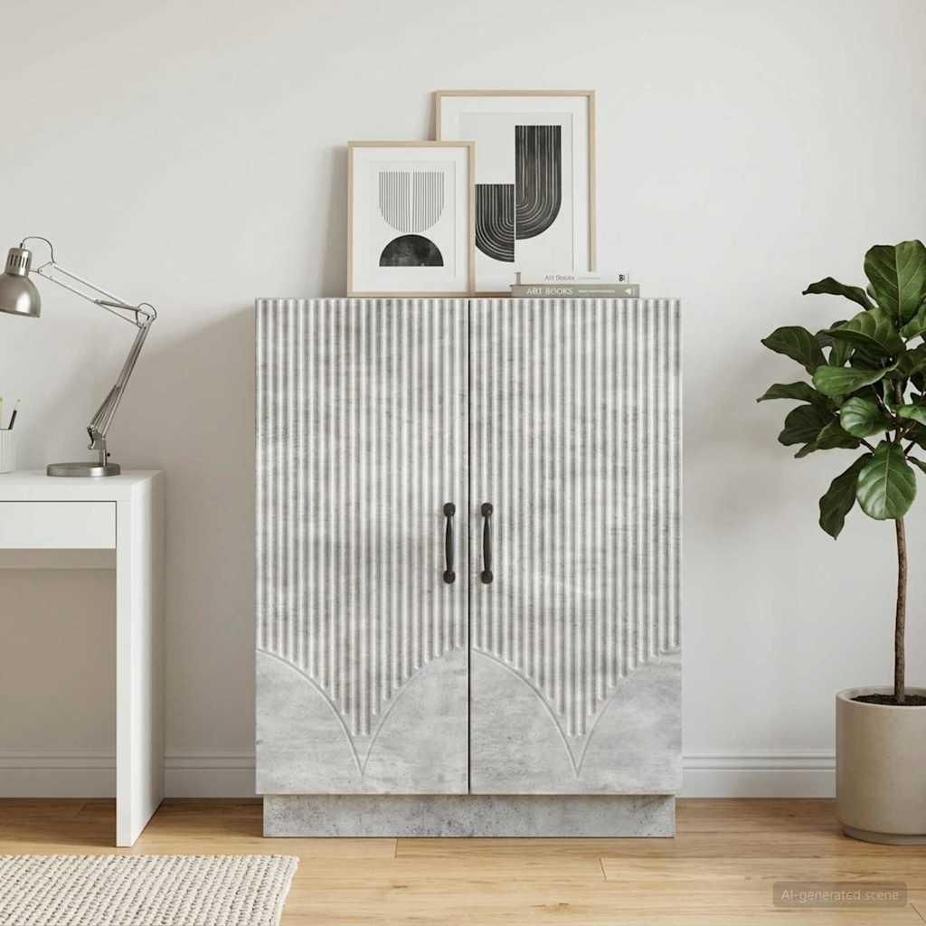 Maison Exclusive - Sideboard Betongrau 66 x 34,5 x 87 cm Holzwerkstoff