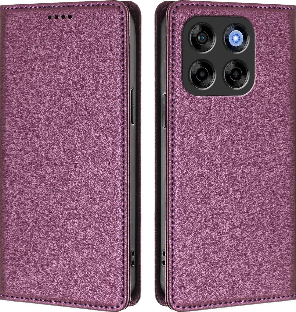 Handyhülle für ZTE Blade V70/nubia V70, Kunstleder Klapphülle Stoßfeste Magnetische Hülle mit Ständer Lila