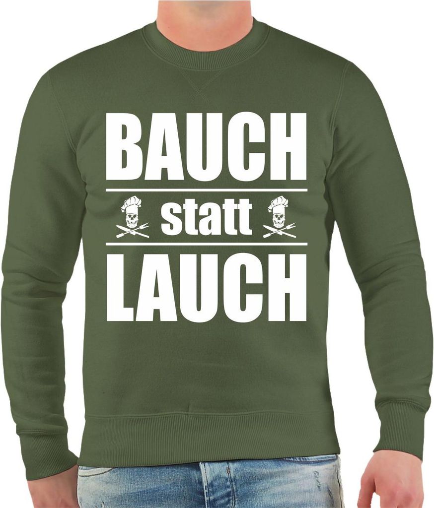 Herren Sweatshirt Bauch statt Lauch