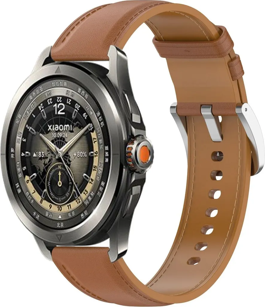 Cinturino Xiaomi Watch S4 Sport Pelle Vera Marrone Chiaro Acciaio