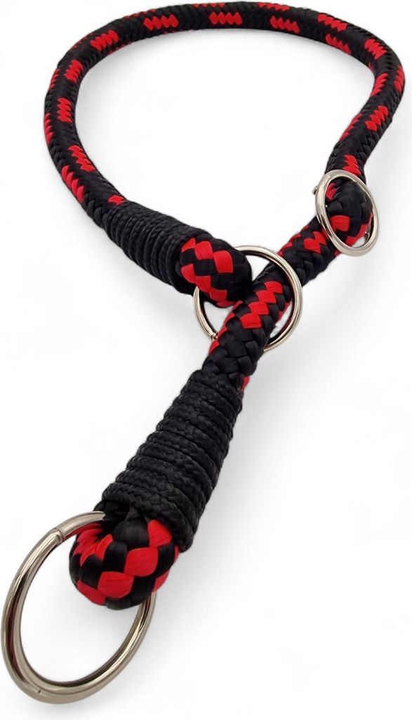 Hundehalsband Zugstopphalsband 12 mm schwarz-rot Anti-Zug-Halsband Verstellbar Sehr Robust Nylon