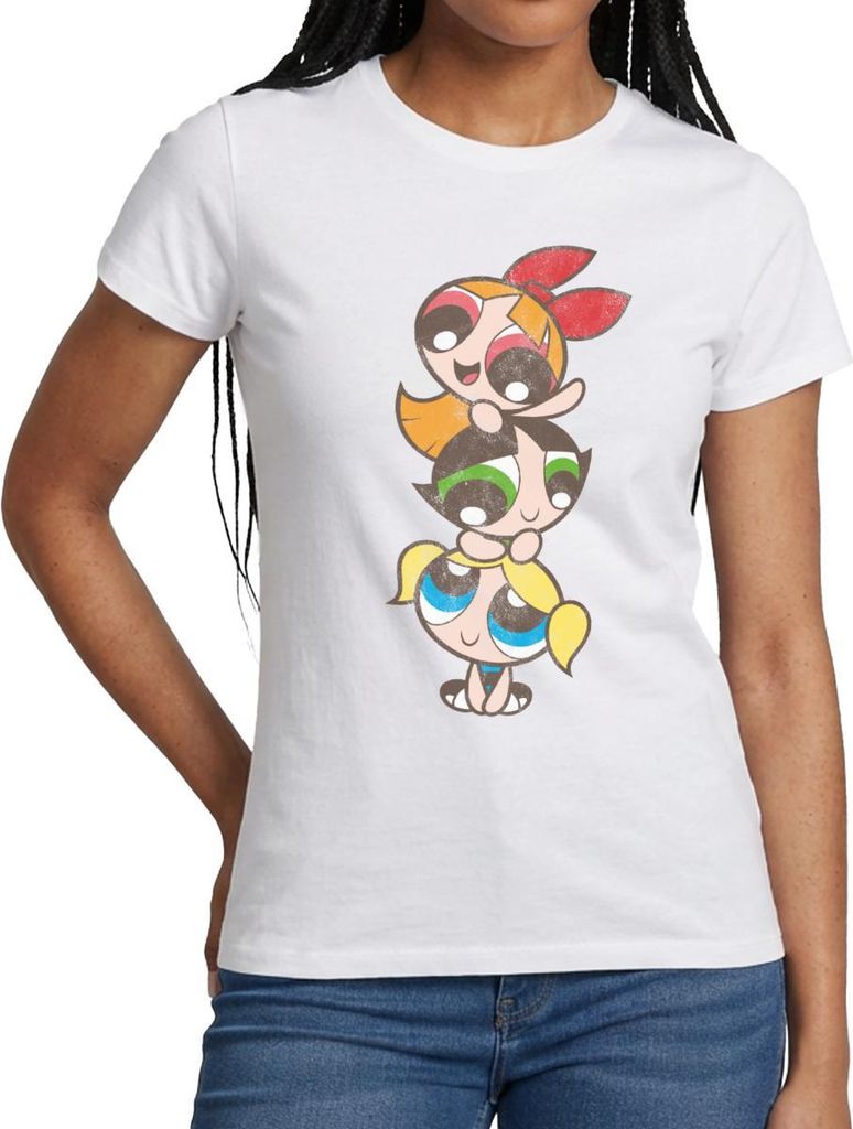 Spreadshirt Powerpuff Girls Mädchenturm Frauen T-Shirt, M, Weiß