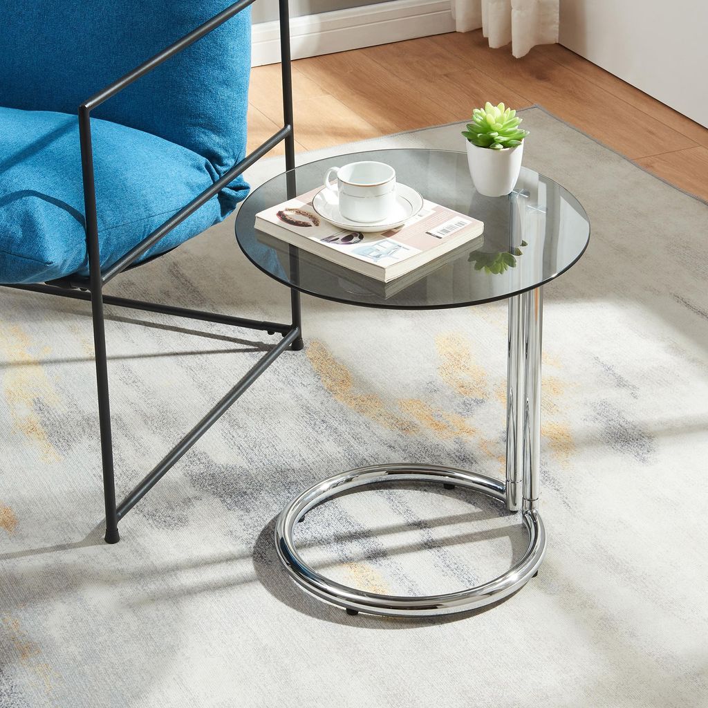 Table d'appoint 'Ylivieska' avec plateau en verre 46 x Ø45 Image du produit 