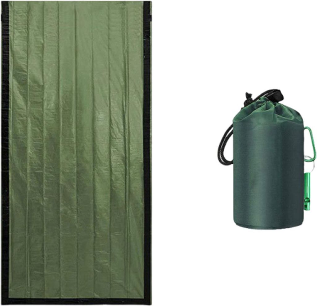 Notfallschlafsack, tragbarer, wasserdichter Thermobiwaksack, taktischer Biwaksack, Camping-Mylar-Schlafsack, Überlebensausrüstung, Notfalldecken,...