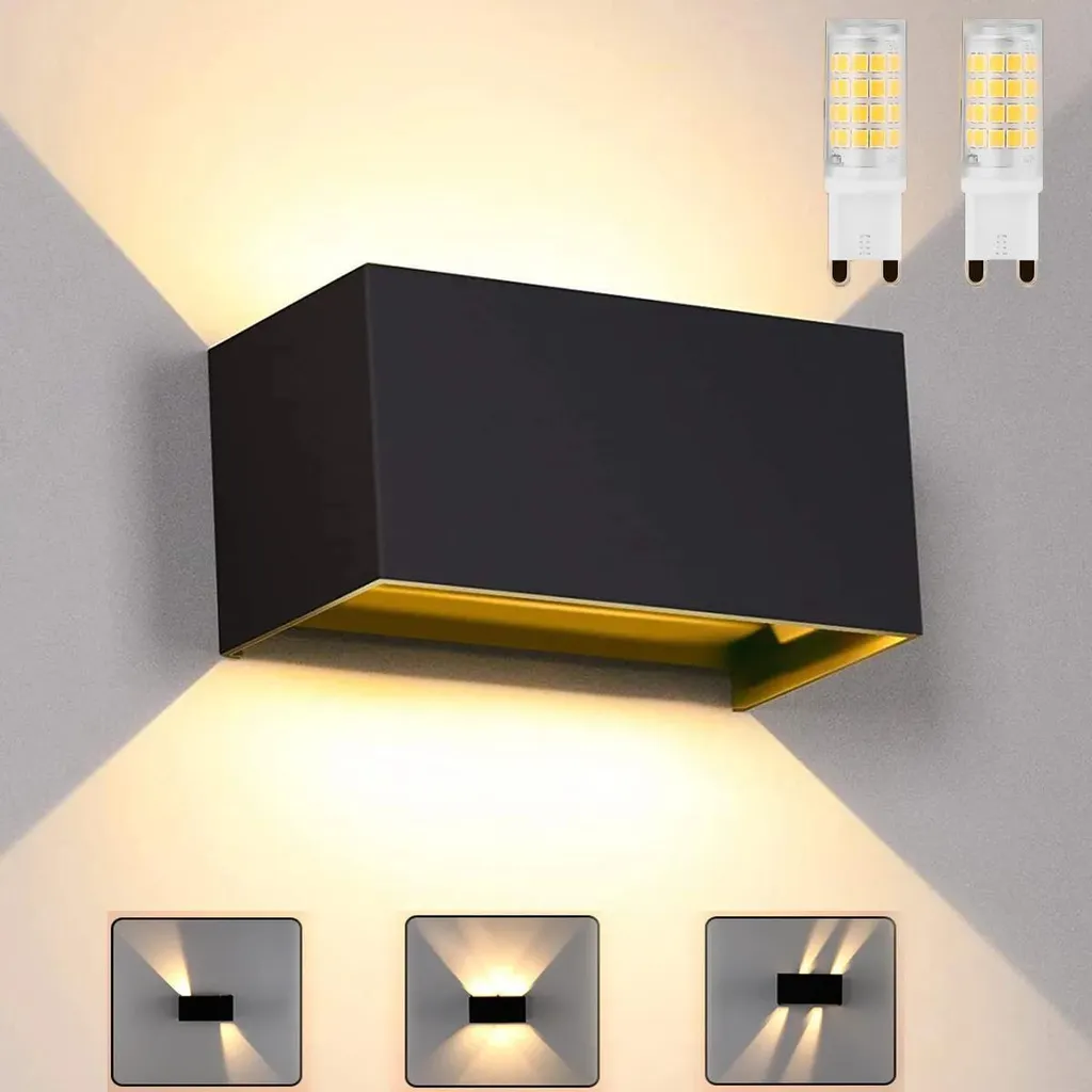 Applique murale LED Cube 12W Noir Dimmable Blanc Chaud pour Intérieur