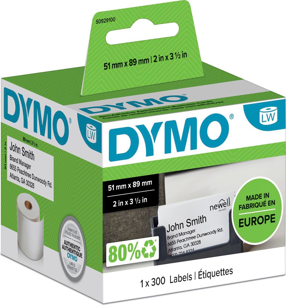 DYMO Original LabelWriter Namenschilder-Etiketten | 51 mm x 89 mm | Rolle mit 300 Etiketten | selbstklebend | für LabelWriter Etikettendrucker und...