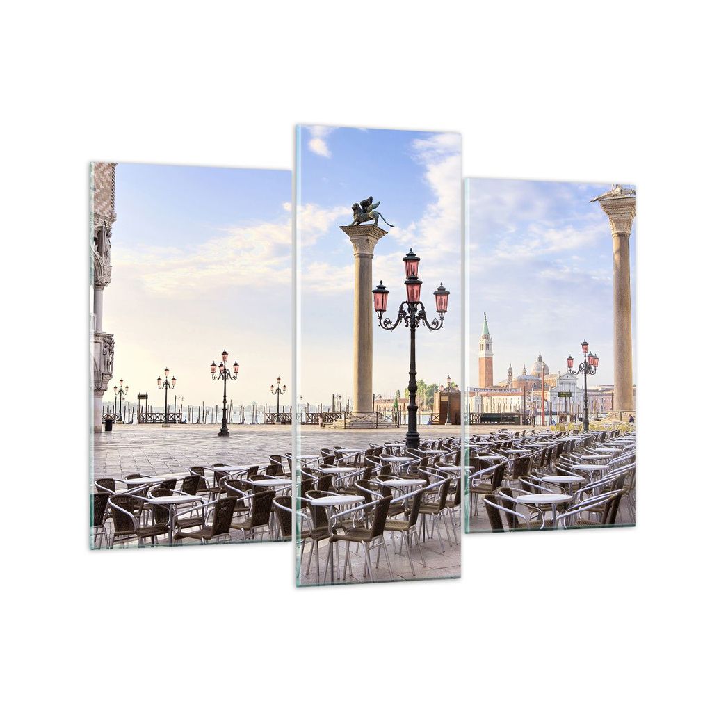Bilder auf glas - Architektur Stadt Venedig - 130x100cm - Glasbilder - Wandbilder - Kunstdruck - zum Aufhängen bereit - Wanddekoration aus Glas - ...