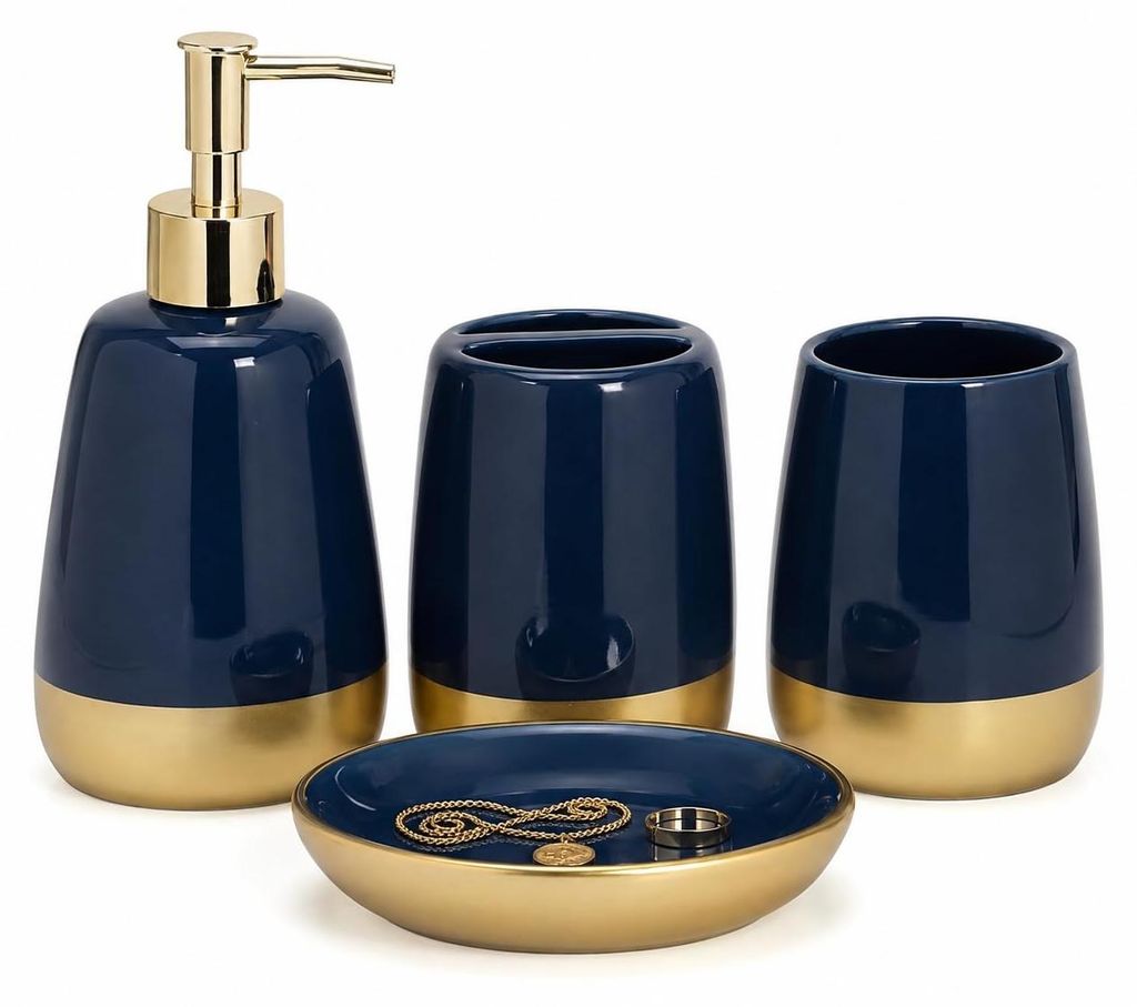 Luxe badkameraccessoireset, 4-delig, keramische Productafbeelding 