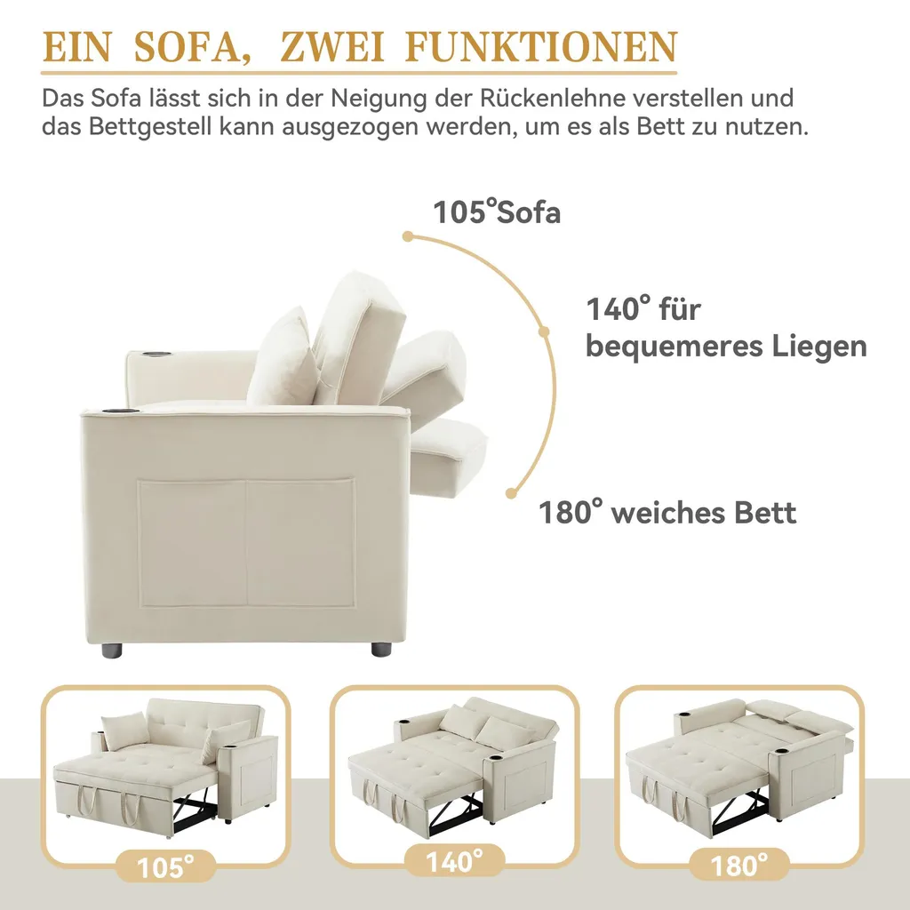 Canapé convertible gain de place pour studio avec couchage d'appoint 2m - 10