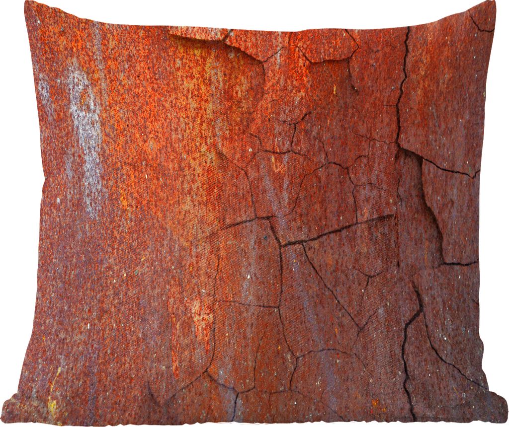 MuchoWow Zierkissen Sofakissen Wohnzimmer Dekokissen 60x60 cm Rost - Linie - Orange - Sitzfläche - Foto Polster