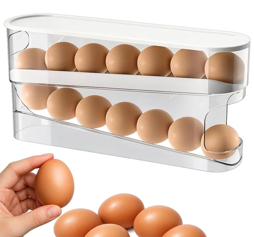 Organizer na jajka pojemnik piętrowy z automatycznym Zdjęcie produktu 