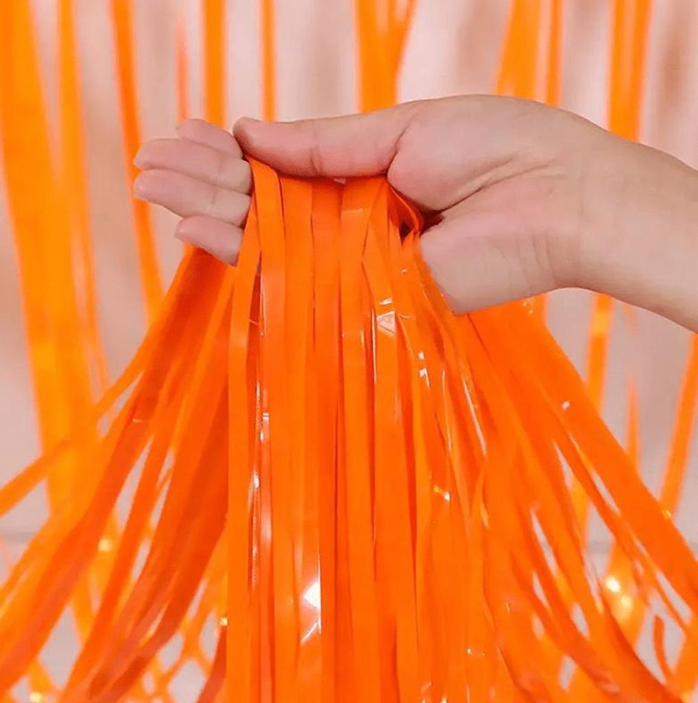 Partyvorhang in Pastellorange, 100 x 200 cm