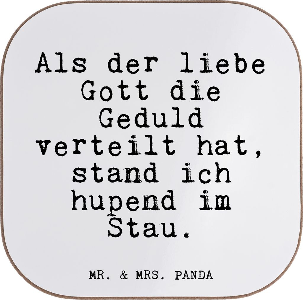 Mr. & Mrs. Panda Untersetzer Glas Als der liebe Gott... - Weiß - Geschenk, Coaster, Holzuntersetzer, Sprüche, Spruch, Tassenuntersetzer, Spaß, G...