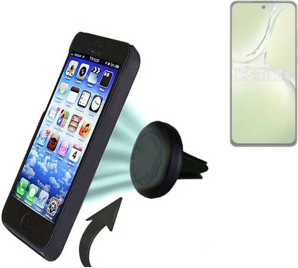 K-S-Trade kompatibel mit Oppo K12x 5G PJT110 Auto Handy Halterung KFZ Halter Lüftungsgitterhalterung Air Vent mount Smartphone Halter