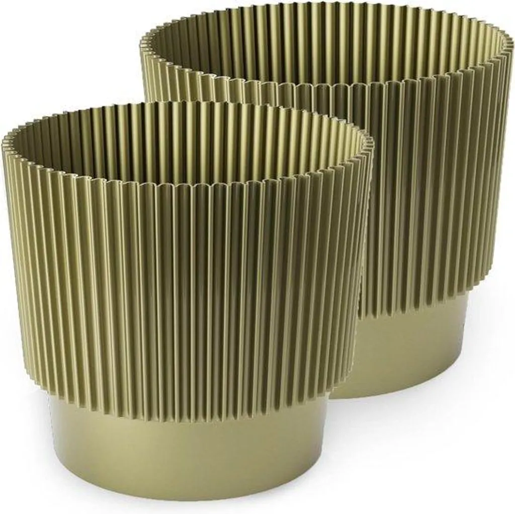 Cache-pot horticole doré 17cm pour herbes aromatiques et plantes vertes