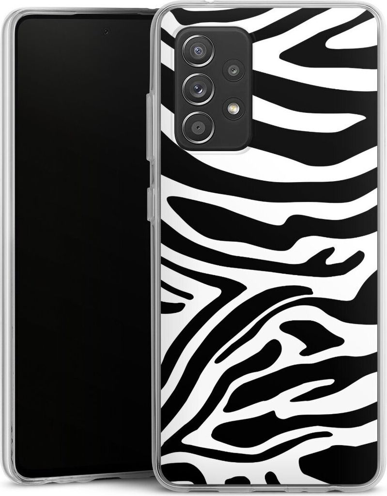 DeinDesign Handyhülle für Samsung Galaxy A52 Silikon Hülle Case Smartphone Schutzhülle Animal-Look Animalprint Zebra