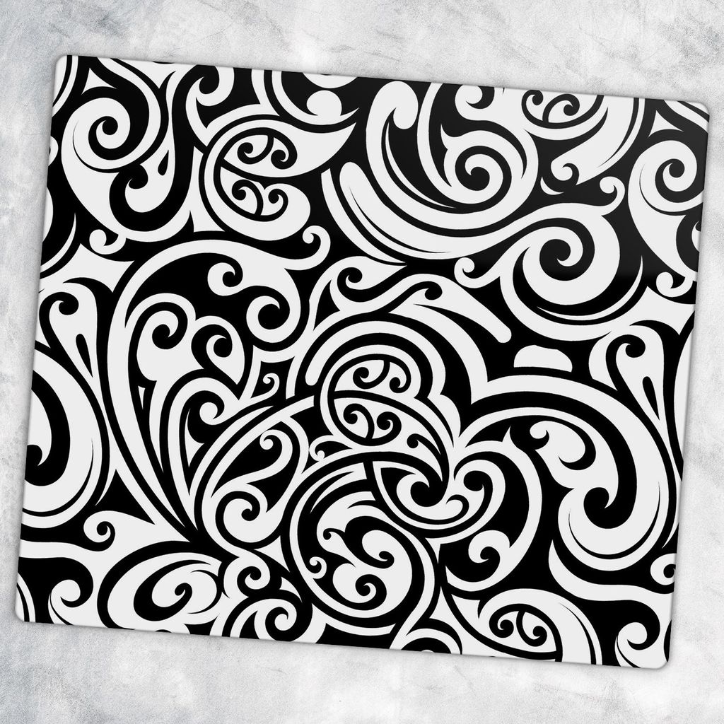 Glas-Herdabdeckplatten Glaskeramikkochfeld-Abdeckung Spritzschutz Glas 60 cm x 52 cm - Verzierungen