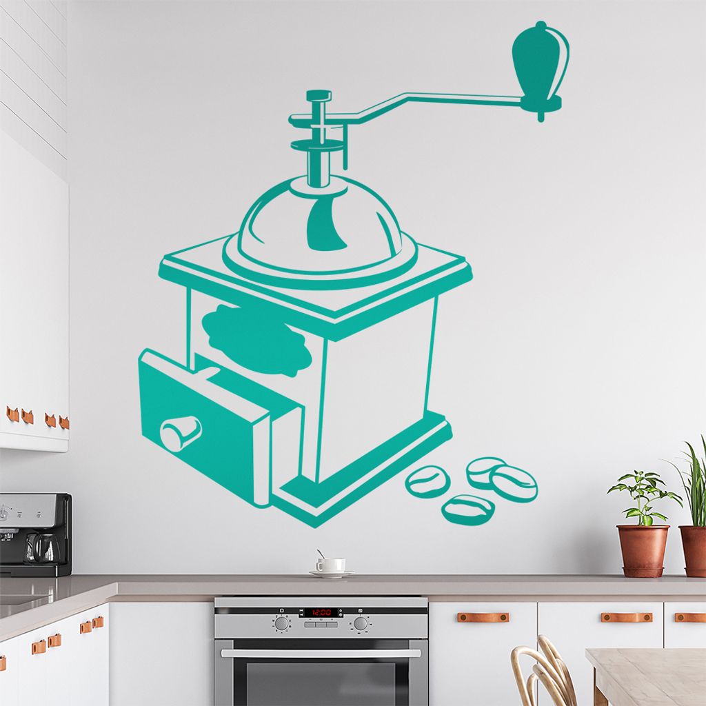Kaffeemaschine Wandtattoo in 6 Größen - Wandaufkleber Wall Sticker - Dekoration, Küche, Wohnzimmer, Schlafzimmer, Badezimmer