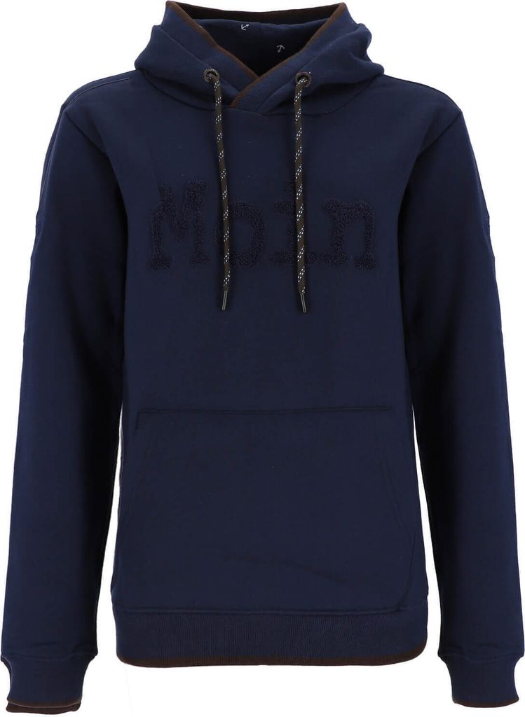Wattlöper Uni Sweathoody mit Schriftzug "Moin" in Frottee - Kapuzenpullover mit Kängurutaschen in Marine Größe XL