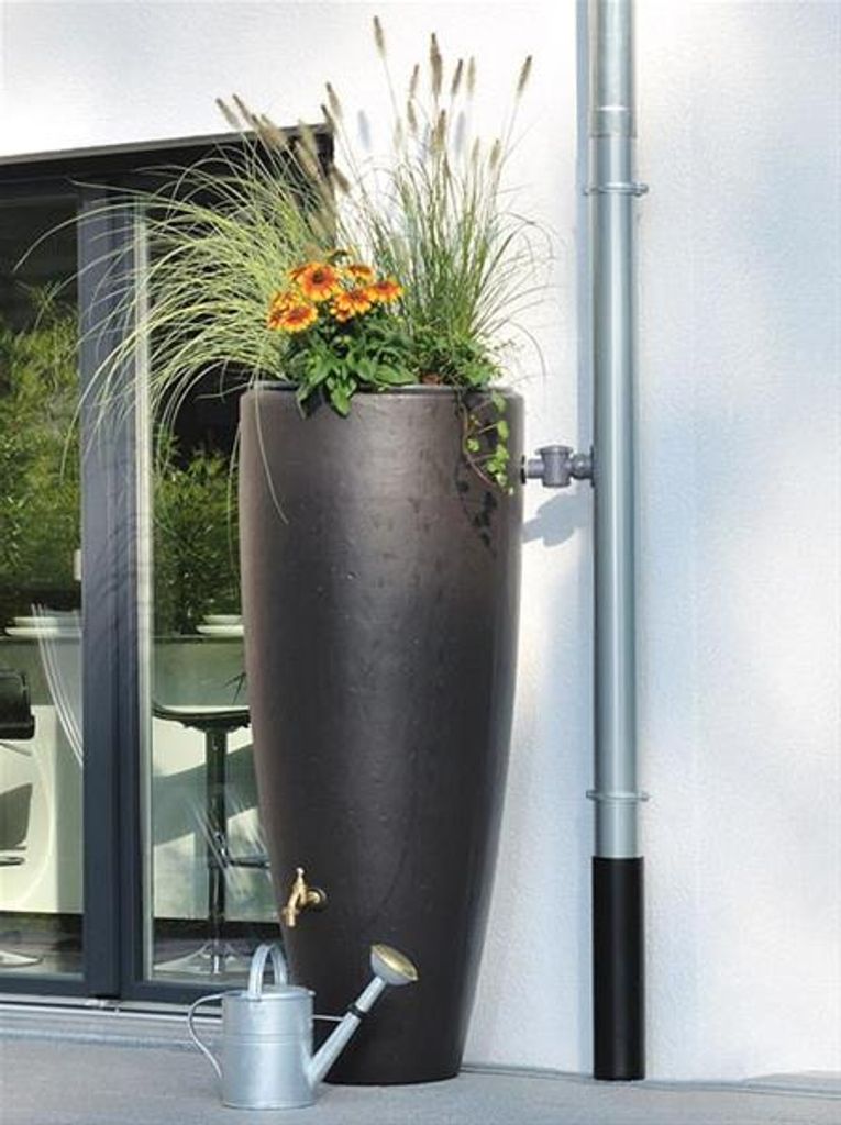 Regentonne 2in1 300 Liter mit Pflanzschale mocca GRAF 326109